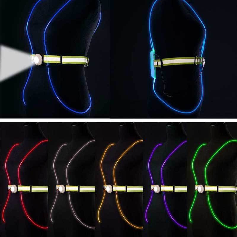 Mehrfarbig beleuchteter reflektierender Gürtel
