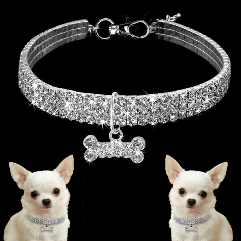 Süße Kristall Hundehalskette