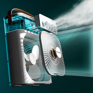 Tragbarer Klimaanlagenventilator + Luftbefeuchter