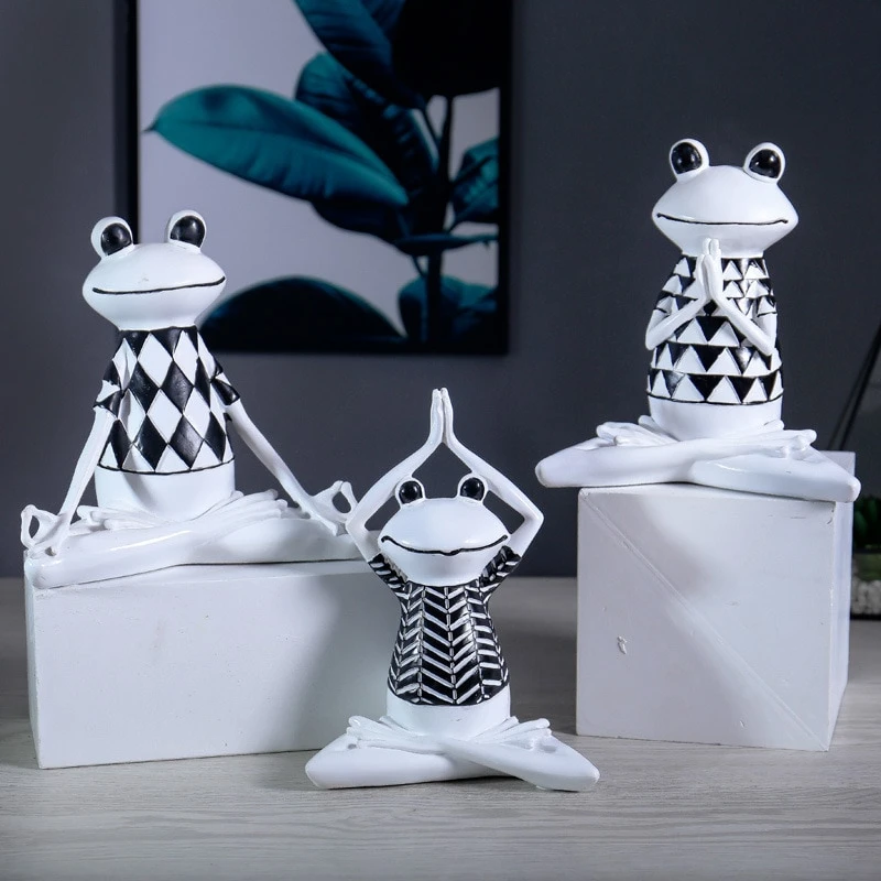 Yoga-Frosch-Ornament aus Harz