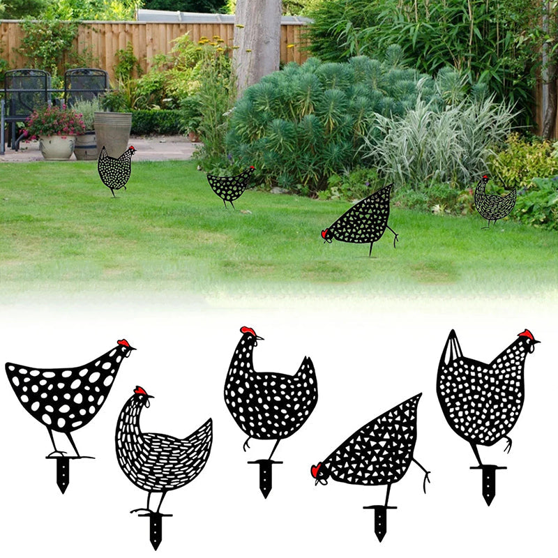 Einzigartige Hühnerkunstdekoration für Garten