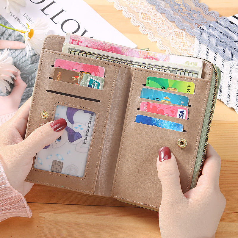 Damen Neue Einfarbige Modische Lange Brieftasche