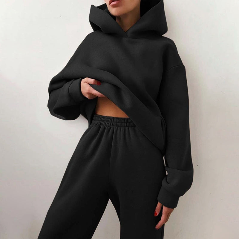 Lässiges Kapuzenpullover-Set Für Damen