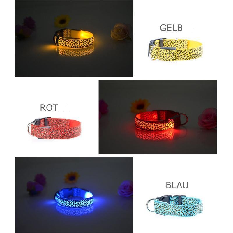 LED leuchtendes Hundehalsband mit Leopardenmuster