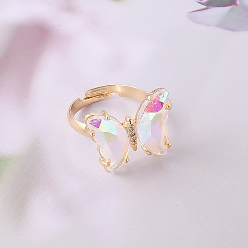 Damen bunter Schmetterlinge Ring