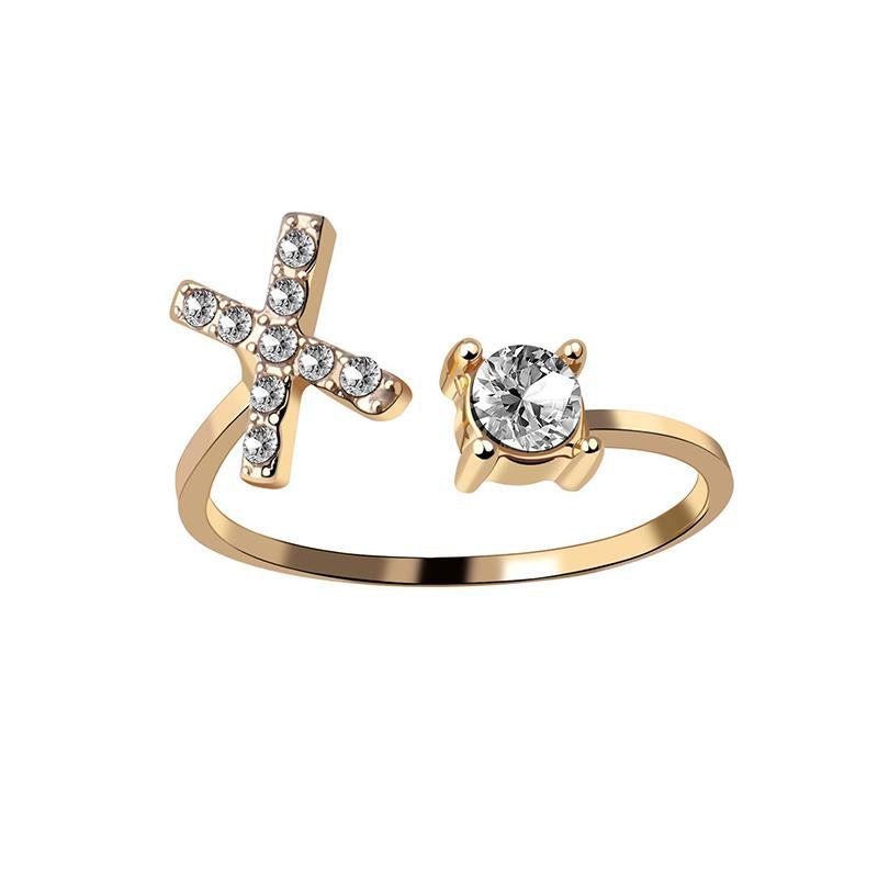 A-Z Buchstabe Gold Metall Einstellbarer Ring