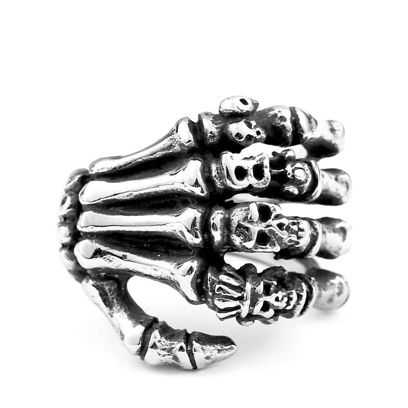 Übertriebener Totenkopf Pfoten Ring