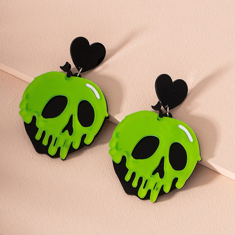 Lustige Acryl Totenkopf Ohrringe