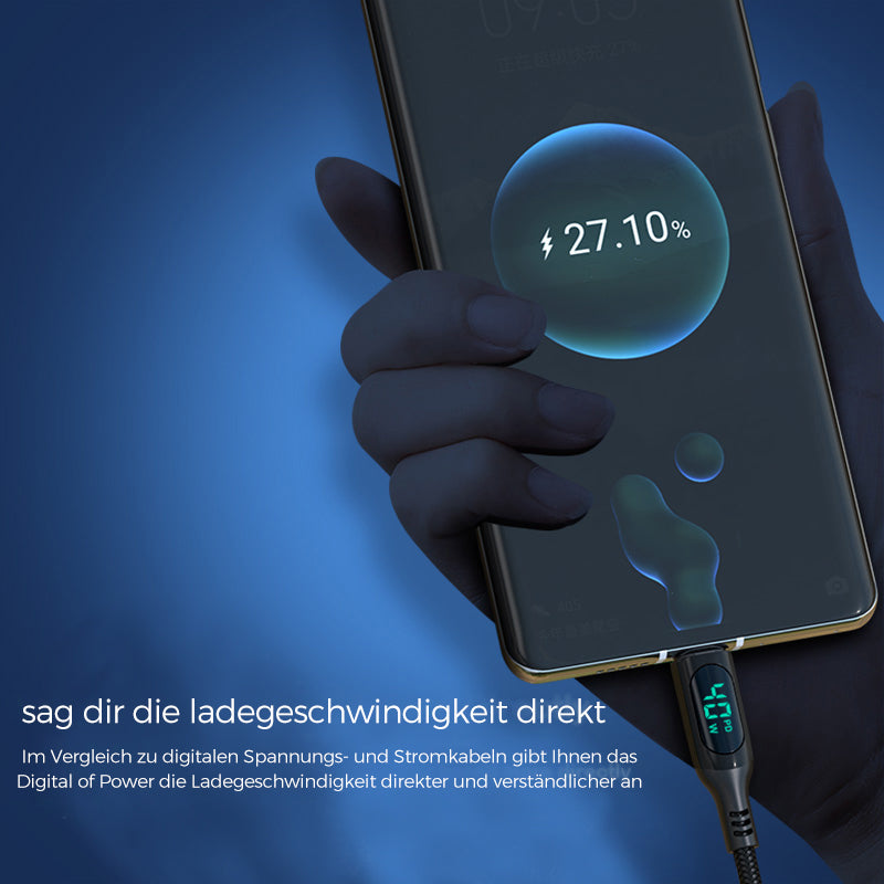 Schnellladedatenkabel mit digitaler Anzeige