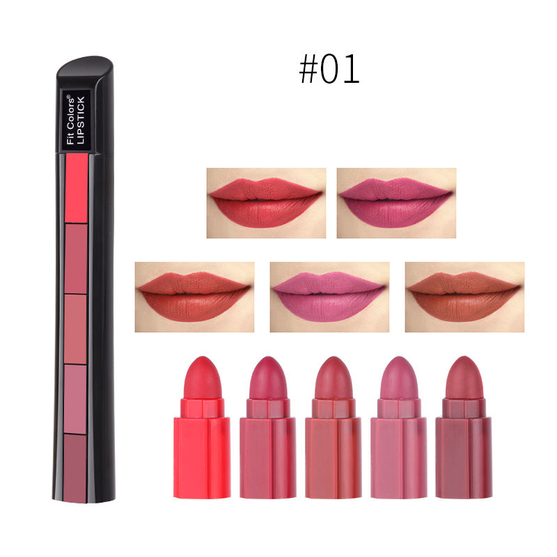 Matter 5-Farben-Lippenstift