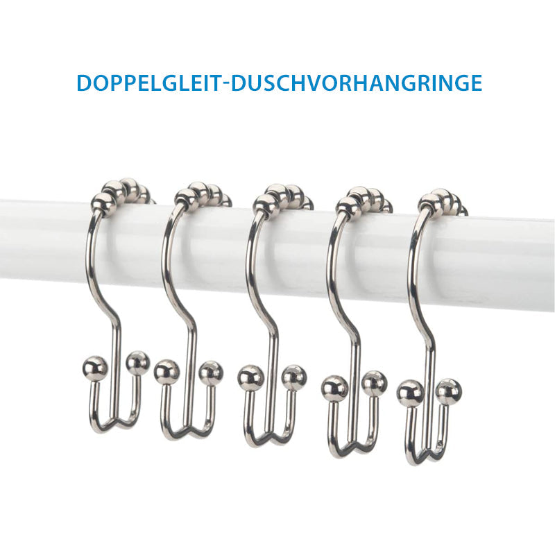 Rostbeständige Duschvorhanghaken aus Edelstahl, 12 Stück