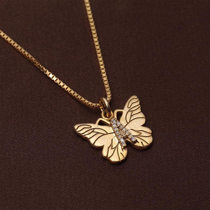 Goldene Halskette In Schmetterlingsform