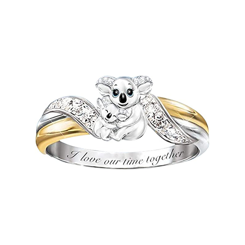 Eltern-Kind-Bär zweifarbiger Ring