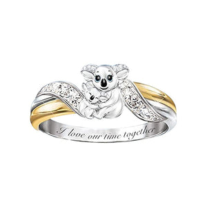 Eltern-Kind-Bär zweifarbiger Ring