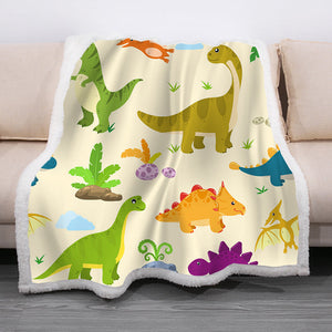Cartoon Dinosaurier Plüschdecke