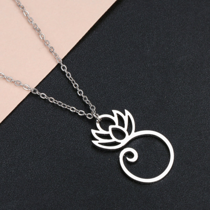 Damen Lotus glänzende Halskette