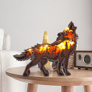 Kreative Wolf Totem Holzornamente