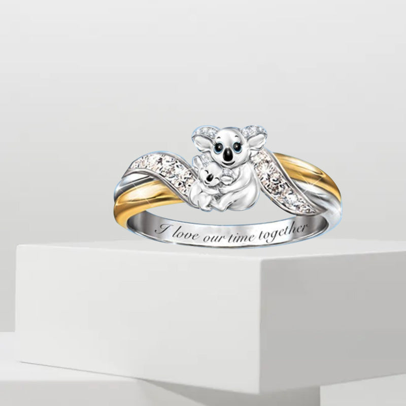 Eltern-Kind-Bär zweifarbiger Ring