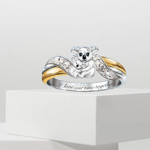 Eltern-Kind-Bär zweifarbiger Ring