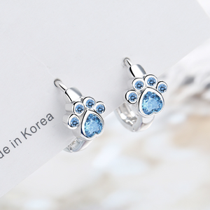 Süße Katzenkralle blaue Zirkonia Diamantohrringe