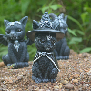 Halloween Katzendekorationen aus Harz