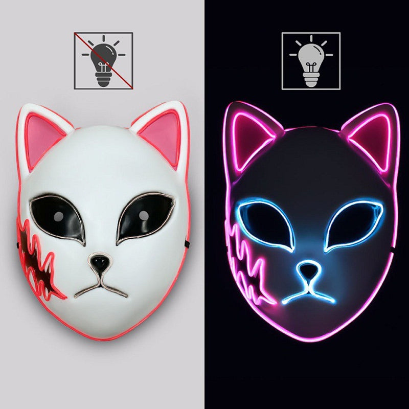 Leuchtende Katzenmaske