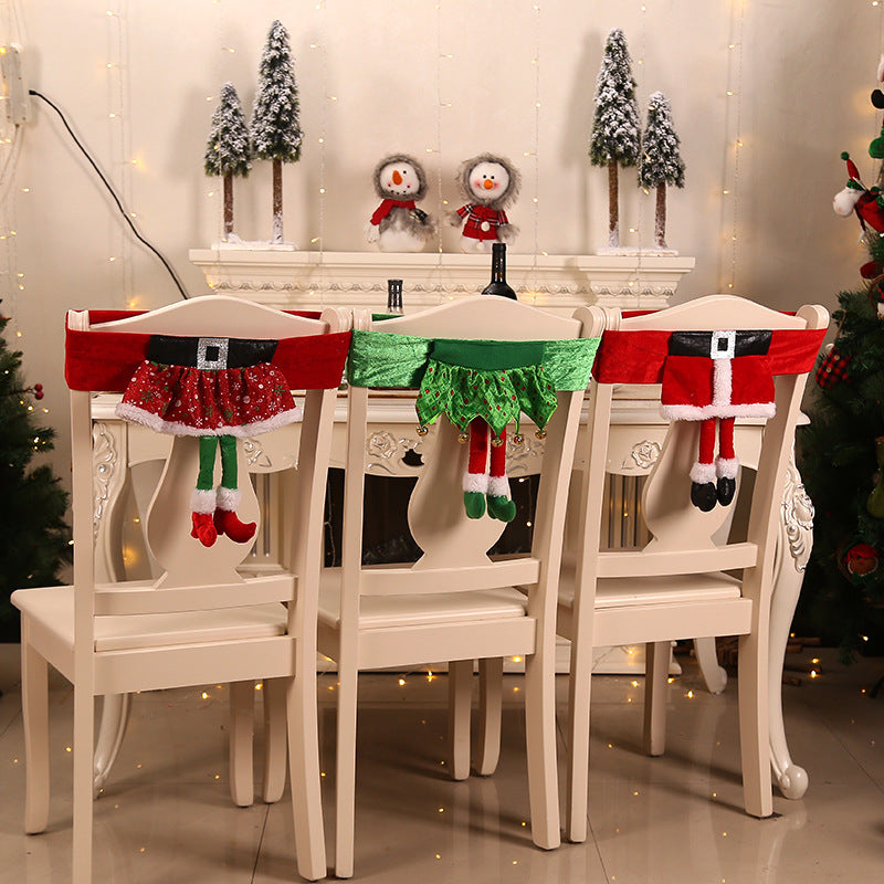Weihnachtsessen Stuhlbezug Dekoration