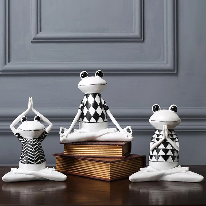 Yoga-Frosch-Ornament aus Harz