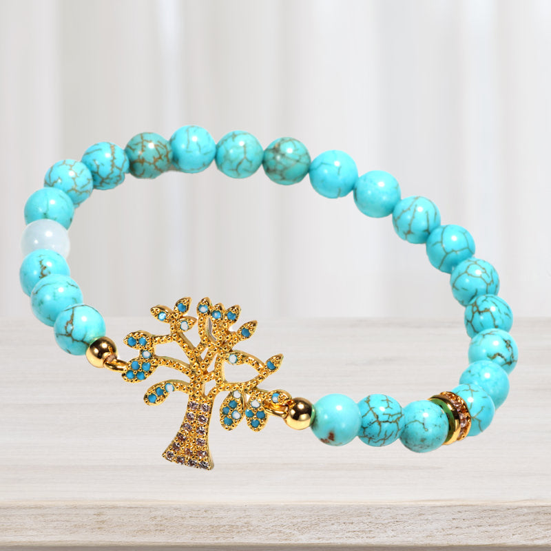 Baum des Lebens Türkis Zirkon Armband