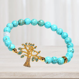 Baum des Lebens Türkis Zirkon Armband