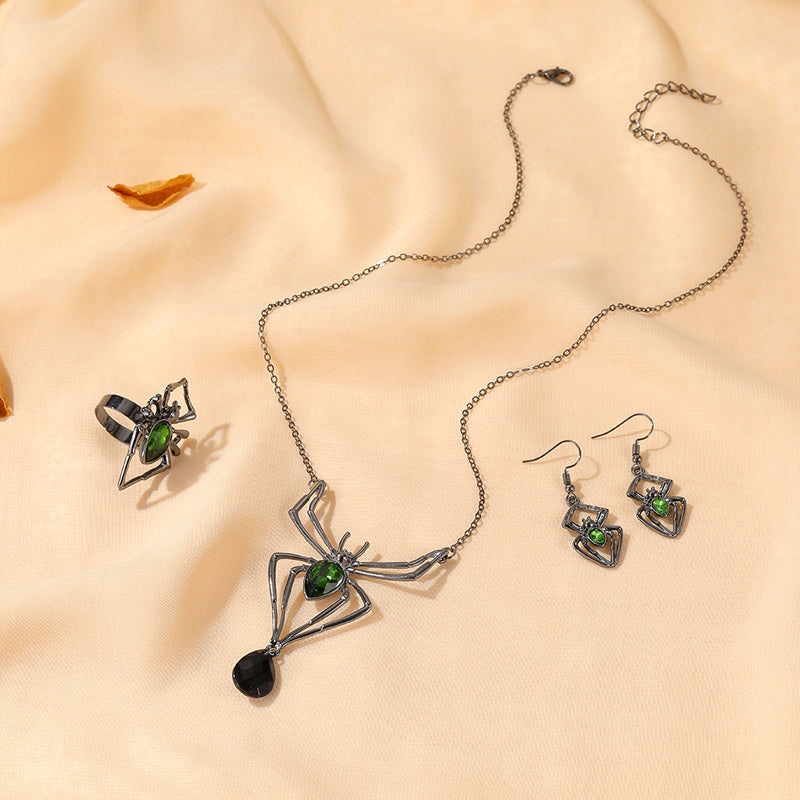 Halloween Edelstein Spinnenschmuck