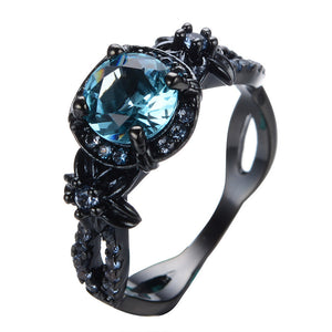 Vintage Schwarz gold Saphirring