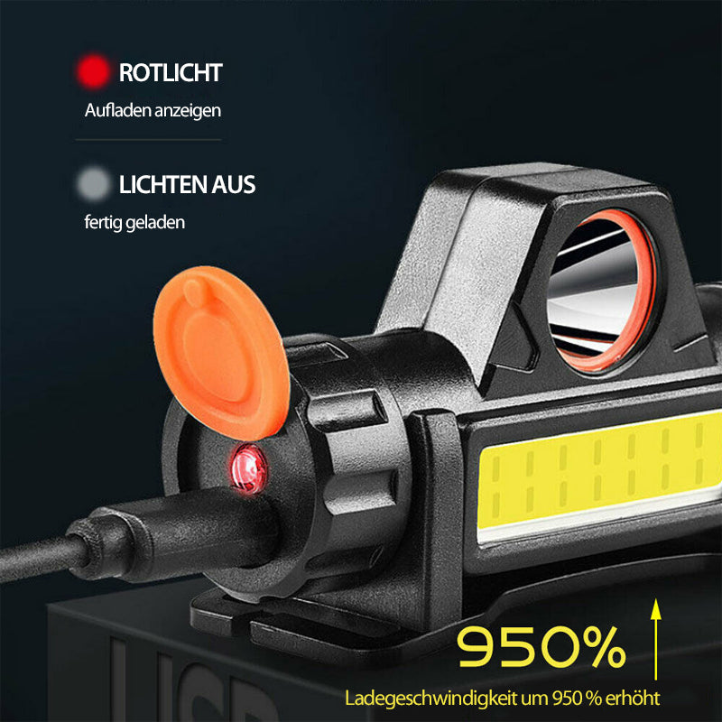 Multifunktionale wasserdichte Stirnlampe mit Magnet
