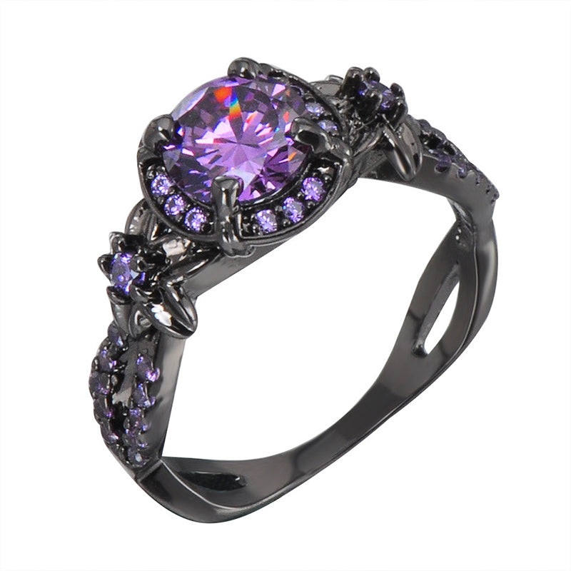 Vintage Schwarz gold Saphirring