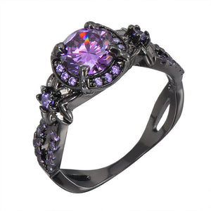 Vintage Schwarz gold Saphirring