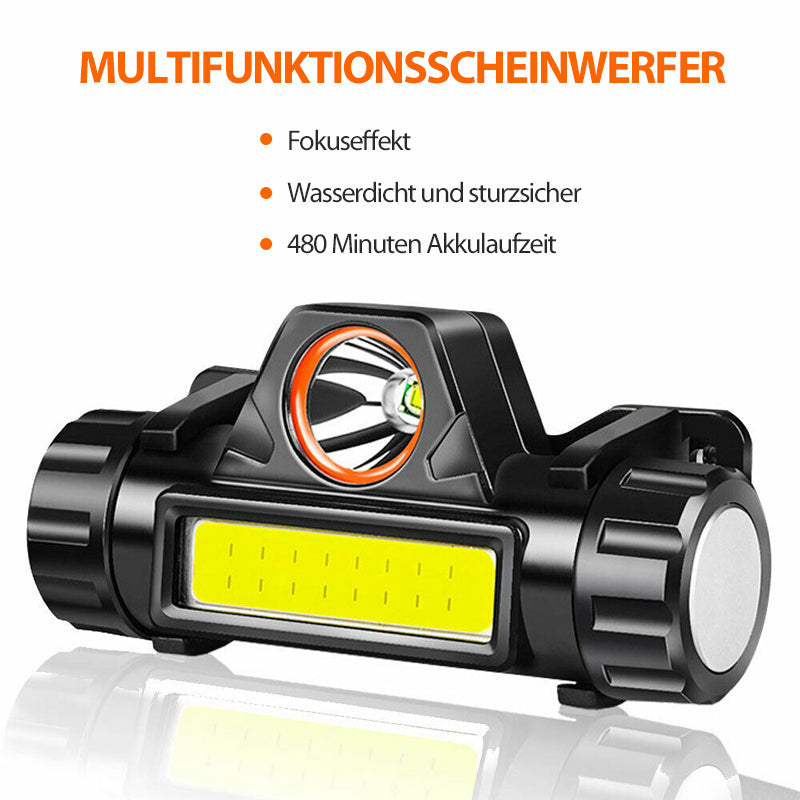 Multifunktionale wasserdichte Stirnlampe mit Magnet