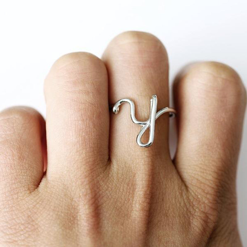 Damen Buchstaben Ring