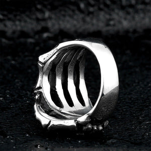 Übertriebener Totenkopf Pfoten Ring