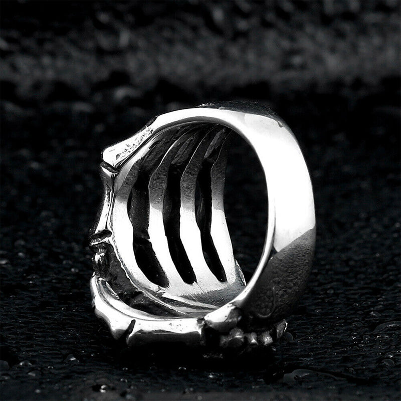 Übertriebener Totenkopf Pfoten Ring