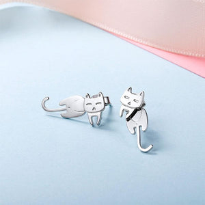 Katze Silber Ohrringe