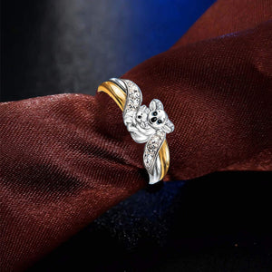 Eltern-Kind-Bär zweifarbiger Ring