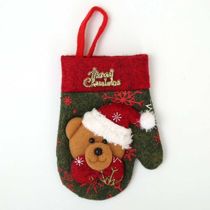 Weihnachtsbesteckset Handschuhe Geschenktüte
