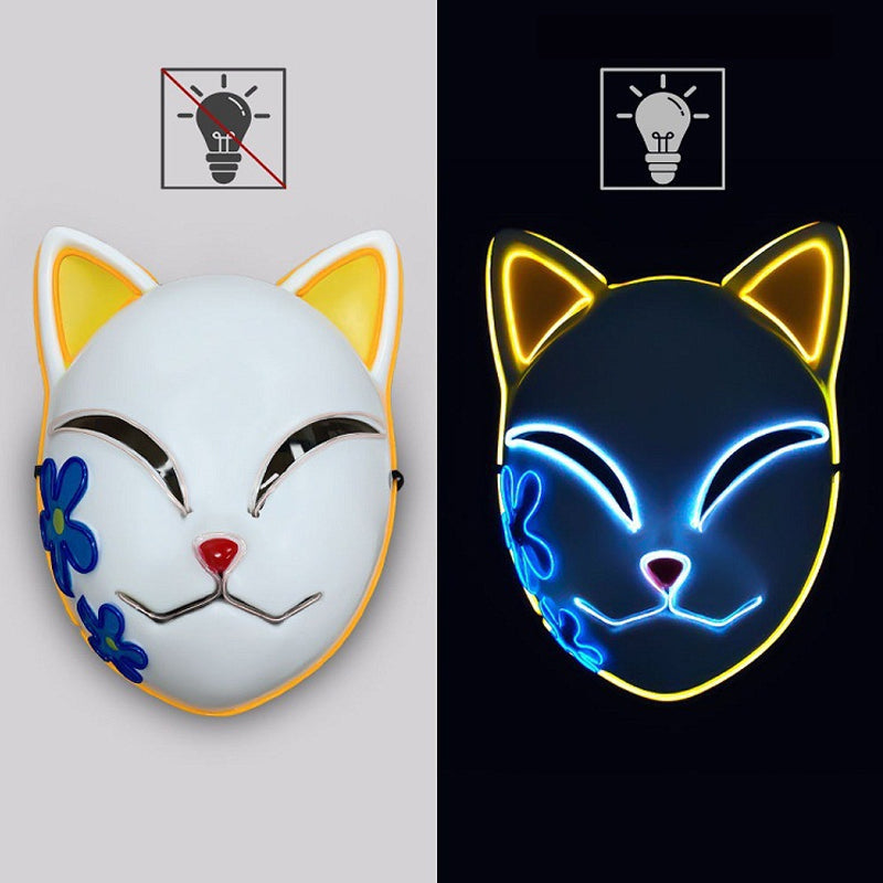 Leuchtende Katzenmaske