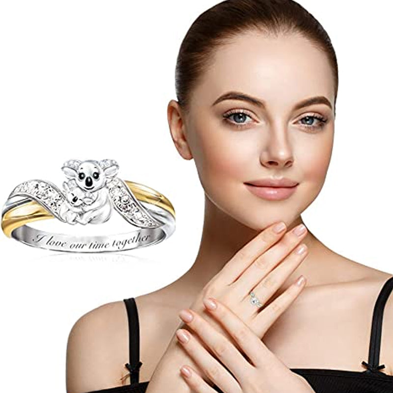 Eltern-Kind-Bär zweifarbiger Ring