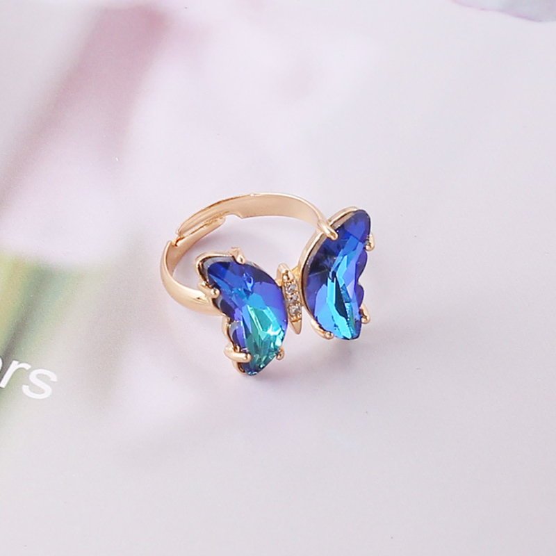 Damen bunter Schmetterlinge Ring
