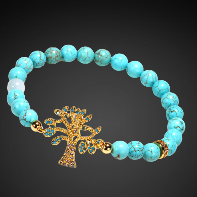 Baum des Lebens Türkis Zirkon Armband