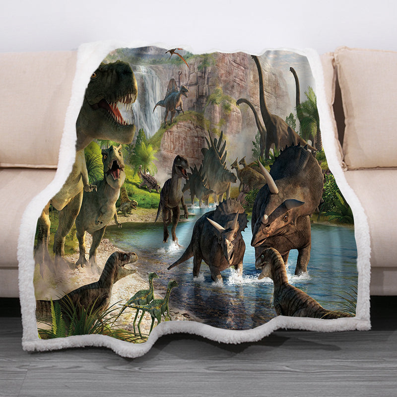 Cartoon Dinosaurier Plüschdecke