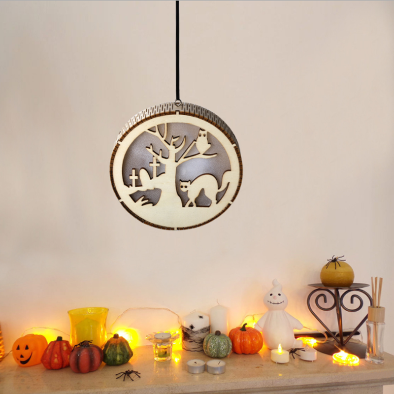 Halloween Holz LED Dekoration