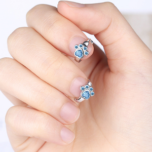 Süße Katzenkralle blaue Zirkonia Diamantohrringe