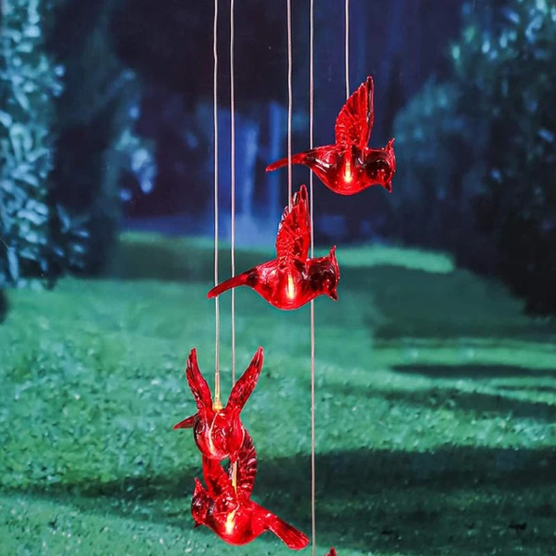 Solar roter- Vogel Wind Glockenspiel Licht